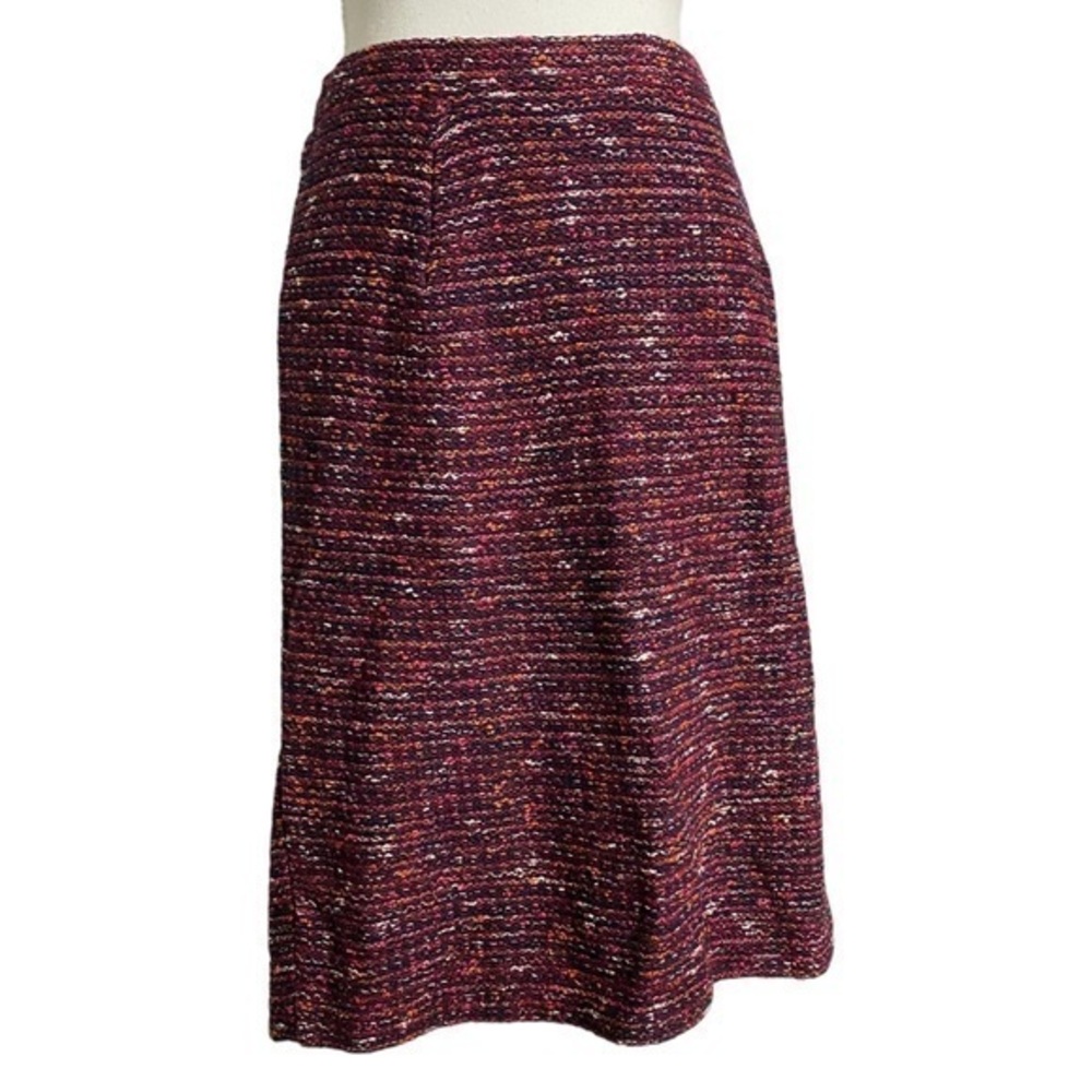 J.Jill Women's Lined Tweed Pencil Skirt Cranberry Size Medium